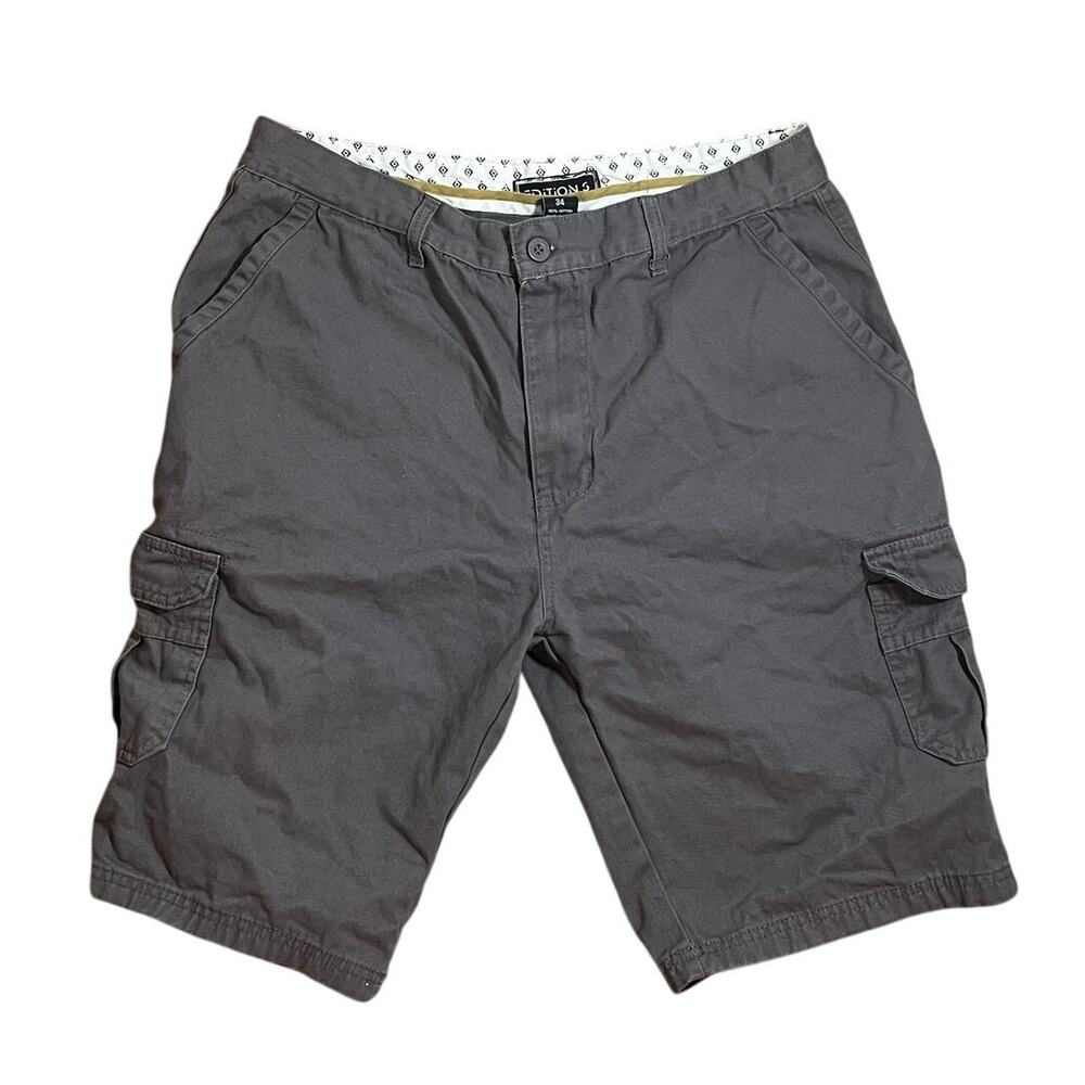 Editions Gray Cargo Shorts Men’s 34 Cotton Utility Casual